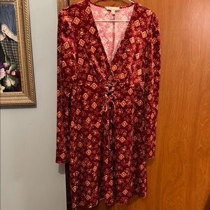 BeBop Red Floral Long Sleeve Dress